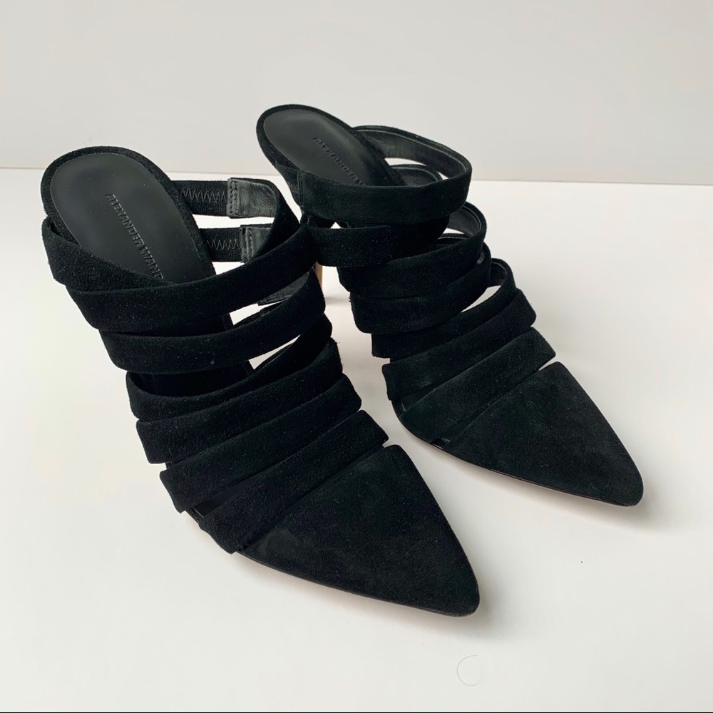 ALEXANDER WANG Britt strappy suede mules 39.5 8.5